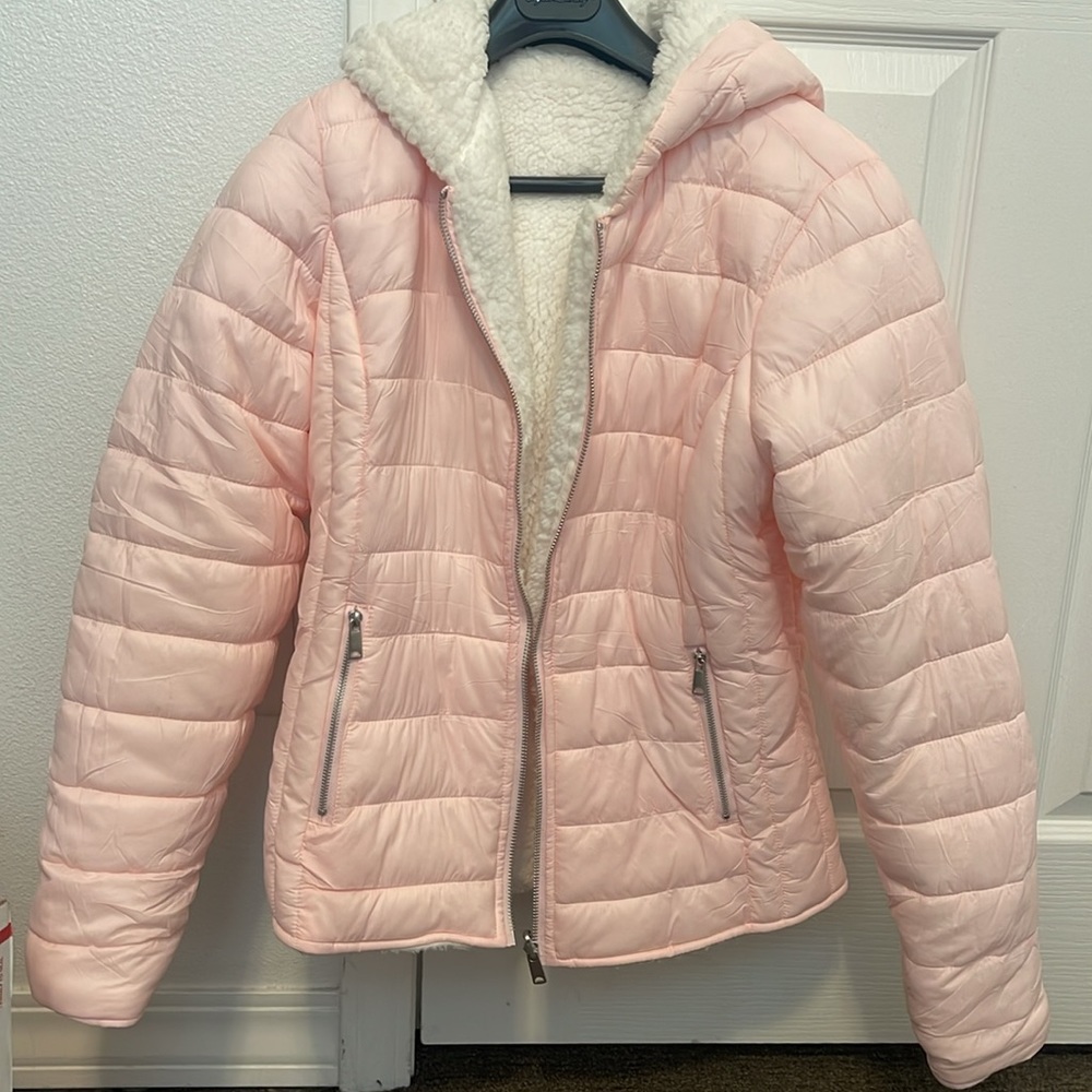 Reversible Teddy and Pink Puffer Jacket